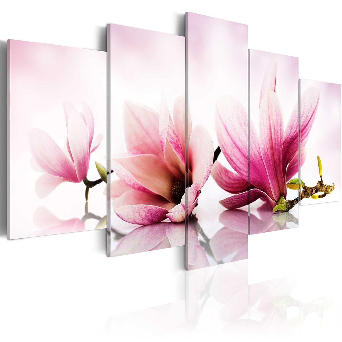 Fashion Wall Pictures for Living Room Paintings 5 Piece Magnolia Flower Canvas Print Oil Painting Unframed Canvas Painting