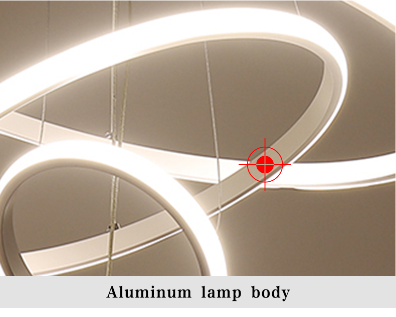 Modern Aluminum Ring Led Pendant Lights for Bdroom Living Room Dining Room Kitchen Minimalist White Black Coffee Golden Body