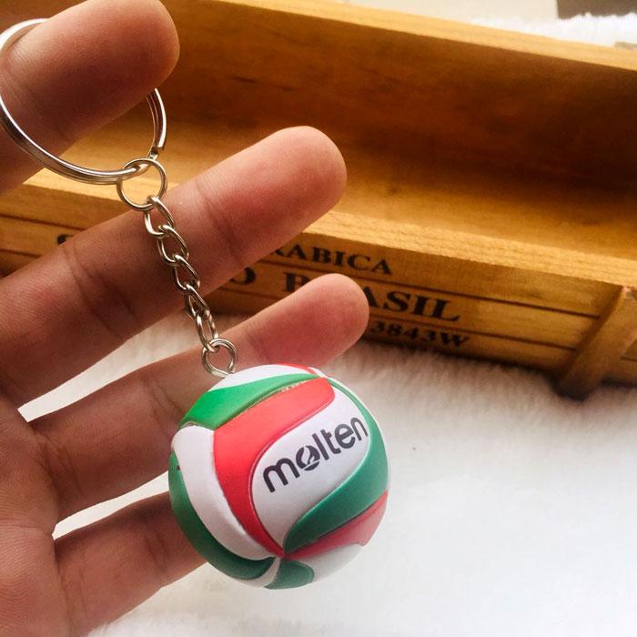 5Pcs/lot Volleyball Keychain Business Birthday Pvc Volleyball Birthday Gifts Volleyball Top Football Beach Ball Key Ring Key Chains