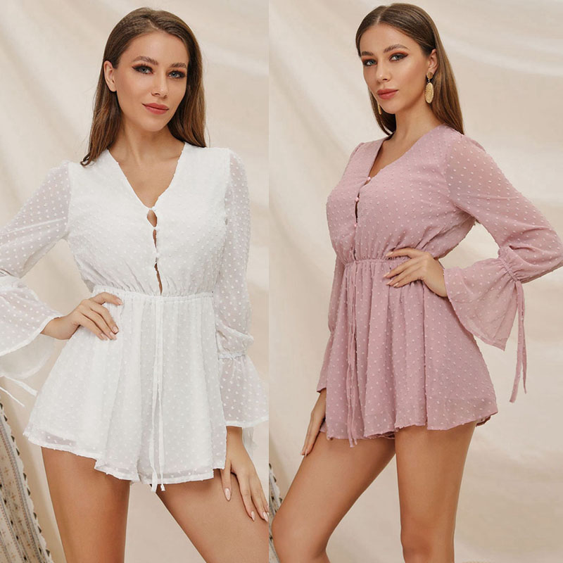 Sexy V Neck Slim Elegant Playsuits Women Long Sleeve Jumpsuits Summer Casual Jumpsuits Short Rompers, Pink
Sexy V Neck Slim Elegant Playsuits Women Long Sleeve Jumpsuits Summer Casual Jumpsuits Short Rompers, Pink