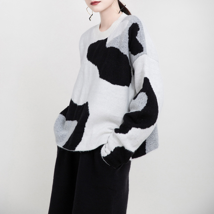 2020 Summer Loose Slim And Versatile Cow Round Neck Pullover Lazy Simple Knitting Sweater Top plus size, Milk white
2020 Summer Loose Slim And Versatile Cow Round Neck Pullover Lazy Simple Knitting Sweater Top plus size, Milk white