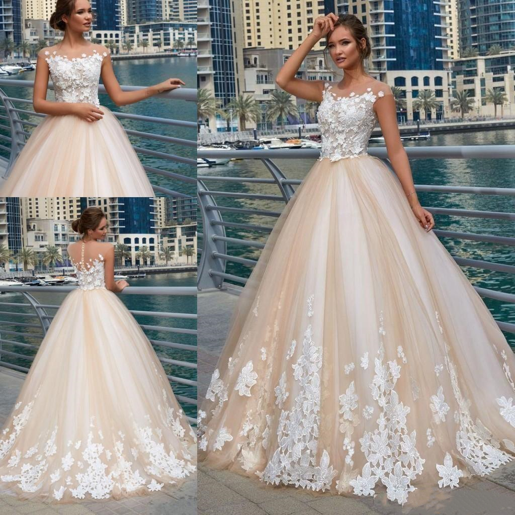 Nude Tulle White Lace Wedding Dress Vintage Ball Gown Princess Champagne Bridal Gowns Sheer Neck Custom Made Plus Size, Same as image
Nude Tulle White Lace Wedding Dress Vintage Ball Gown Princess Champagne Bridal Gowns Sheer Neck Custom Made Plus Size, Same as image