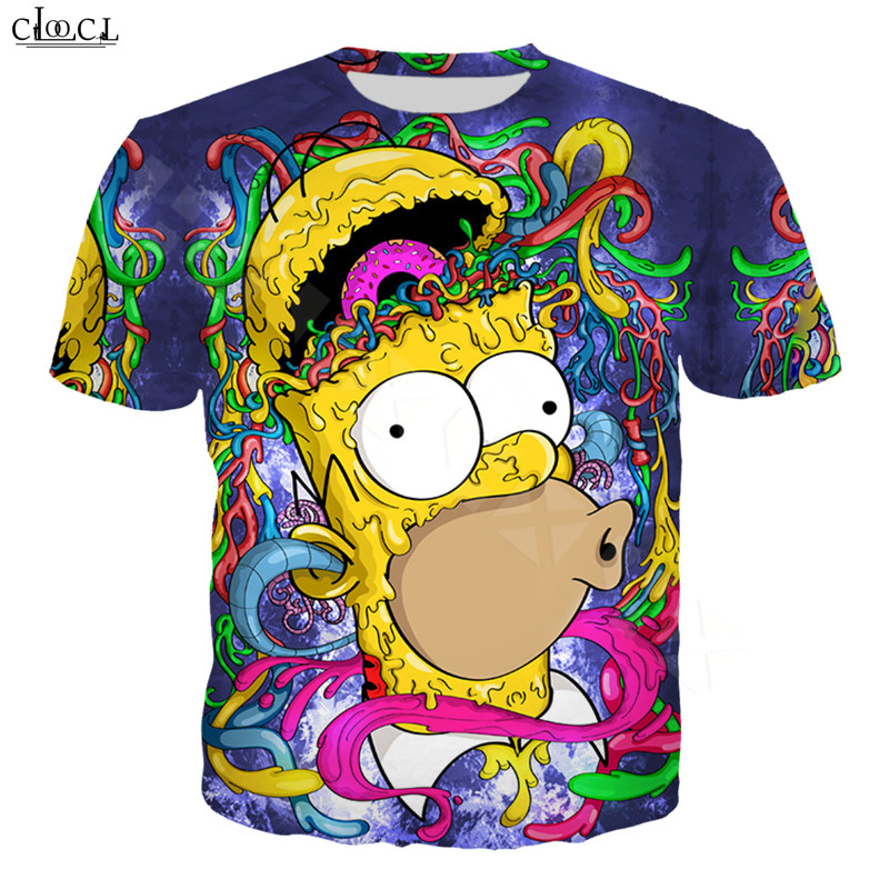 

Cartoon Anime The Simpsons T Shirt Men Women 3D Print Homer J. Simpson Short Sleeve Harajuku Couples Plus Size Fashion Tops, T shirt 1