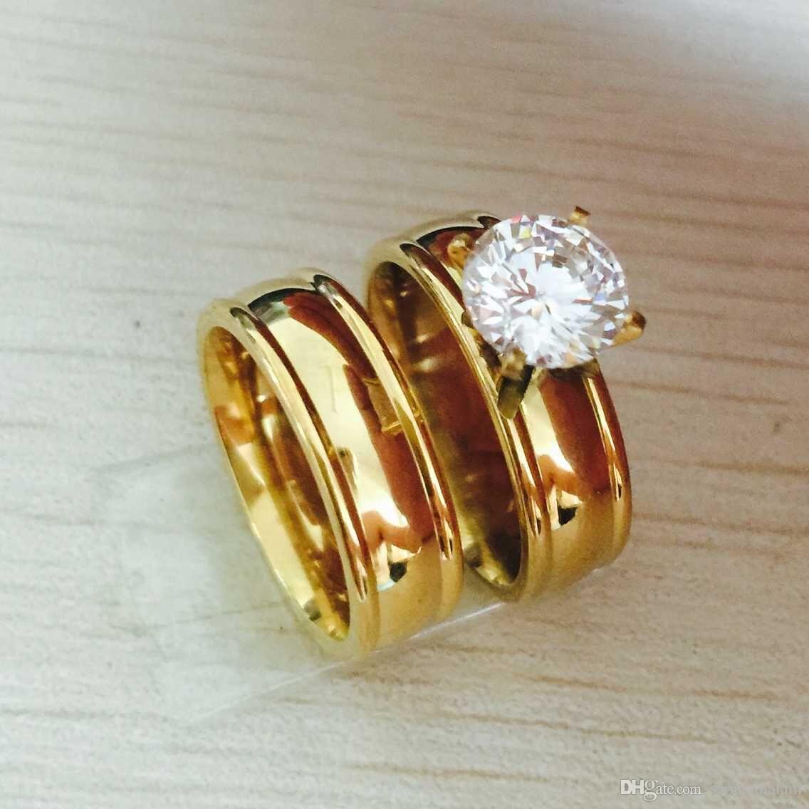 18k gold plated large CZ diamond 316L Stainless Steel Couples Rings Set for Men Women Engagement Anniversary Lovers pair rings, Silver
18k gold plated large CZ diamond 316L Stainless Steel Couples Rings Set for Men Women Engagement Anniversary Lovers pair rings, Silver
