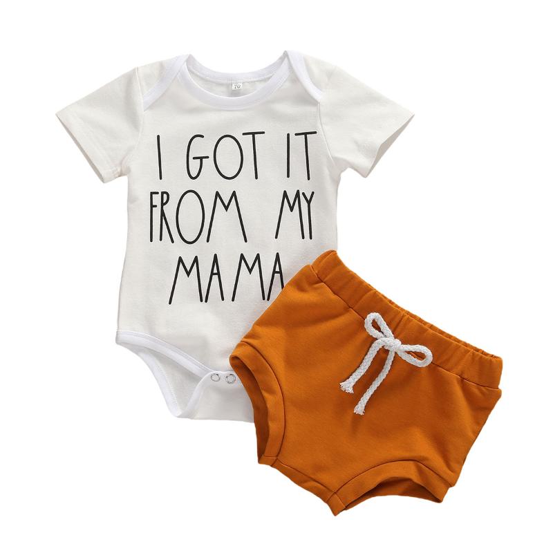 2020 Summer 0-24M Newborn Baby Girls Boys Clothes Sets Letter Print Short Sleeve Romper Tops+Solid Shorts 2pcs, As pic
2020 Summer 0-24M Newborn Baby Girls Boys Clothes Sets Letter Print Short Sleeve Romper Tops+Solid Shorts 2pcs, As pic