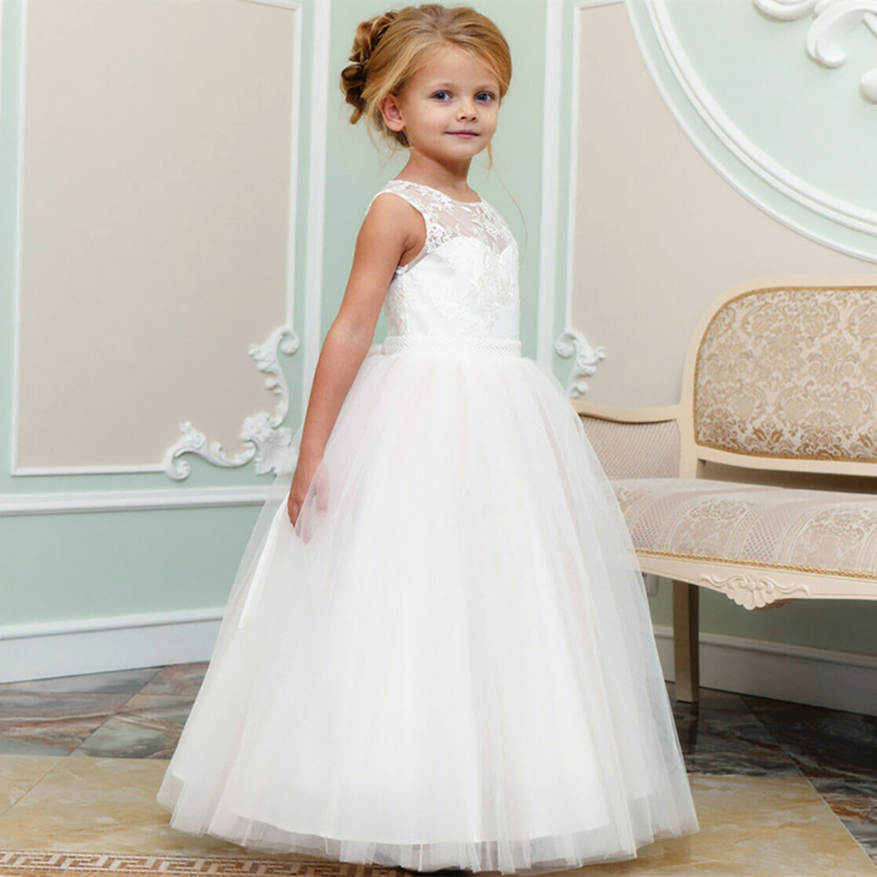 Lace Flower Girls Dresses For Wedding First Communion Dresses Special Occasion Dresses Kids Evening Gowns Party Prom Princess