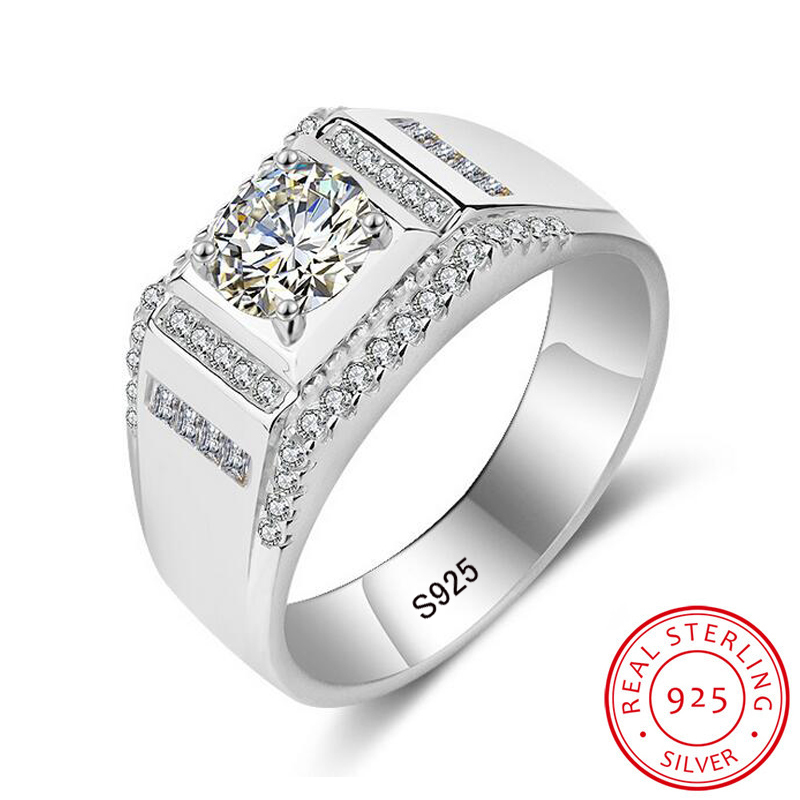 Original Brand Male Engagement Jewelry Rings Real 925 Sterling Silver Ring Simulated CZ Zircon Wedding Rings for Men Free Shipping M015
Original Brand Male Engagement Jewelry Rings Real 925 Sterling Silver Ring Simulated CZ Zircon Wedding Rings for Men Free Shipping M015