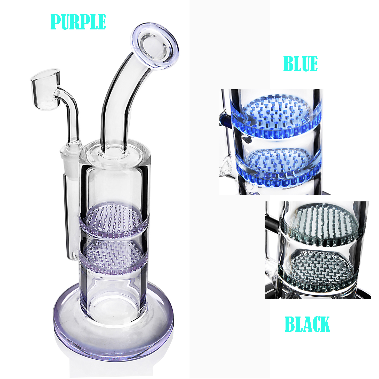 

Bong Dab Rig Glass Water Pipe Recycler Oil Rigs 14mm Banger Bubbler Hookah Heady Honeycomb Percolator for Smoking Accessories Dabs