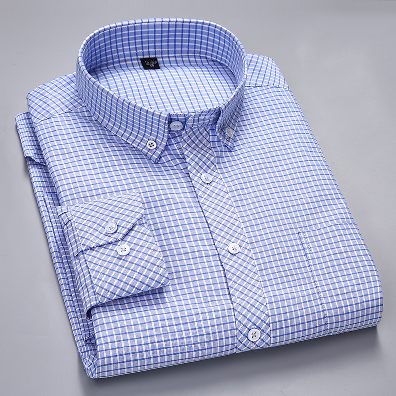 Men's Long-Sleeve Checkered Oxford Dress Shirts with Left Chest Pocket Quality Standard-fit Button Down Cotton Shirt, Gray
Men's Long-Sleeve Checkered Oxford Dress Shirts with Left Chest Pocket Quality Standard-fit Button Down Cotton Shirt, Gray