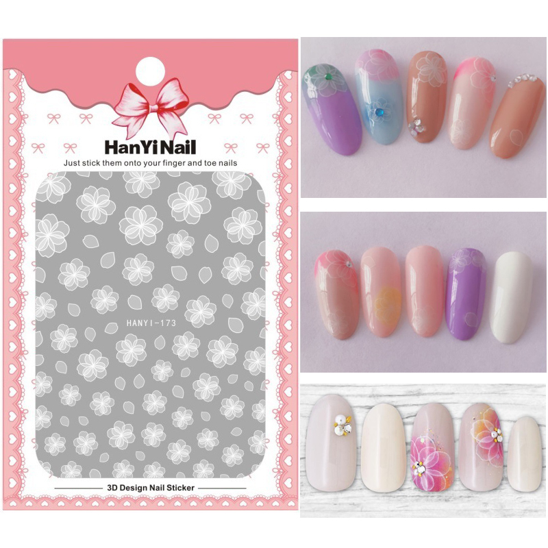 3d Nail Sticker Japanese Sticker Decals Tips Stars Moon Nail Art Charm Design Back Adhesive Tips Flower Stickers Art Decoration