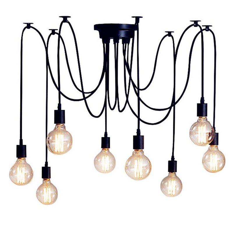 DIY Vintage Spider Pendant Lamp Hanging Chandelier Length Adjustable Retro E27 Edison Lamp Head Loft Style Classic Decor LED Home Lighting
DIY Vintage Spider Pendant Lamp Hanging Chandelier Length Adjustable Retro E27 Edison Lamp Head Loft Style Classic Decor LED Home Lighting