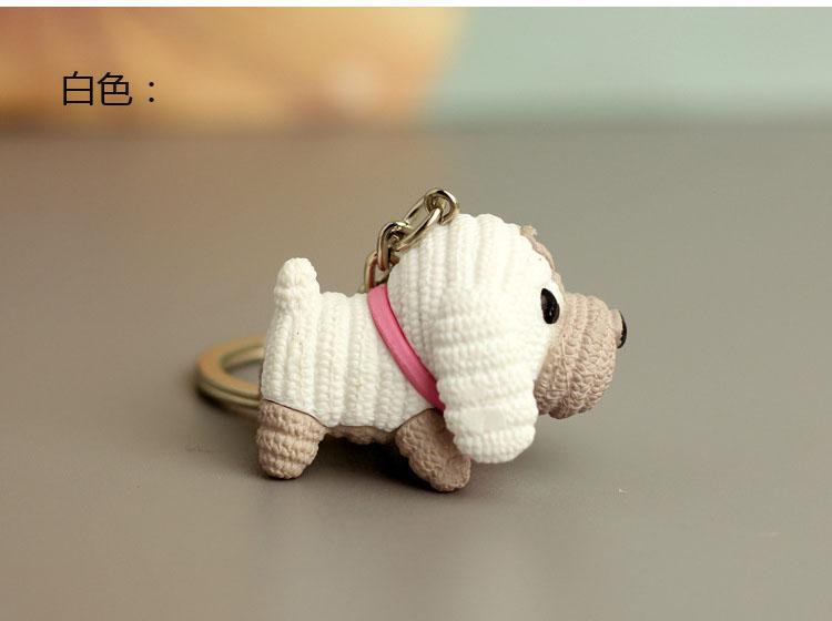 20pcs/Lot Resin Dog Keychain Cartoon Doll Keyring Bell Toy Key Chains For Handbag Cute Gift Animals Key Ring Dog Keychains