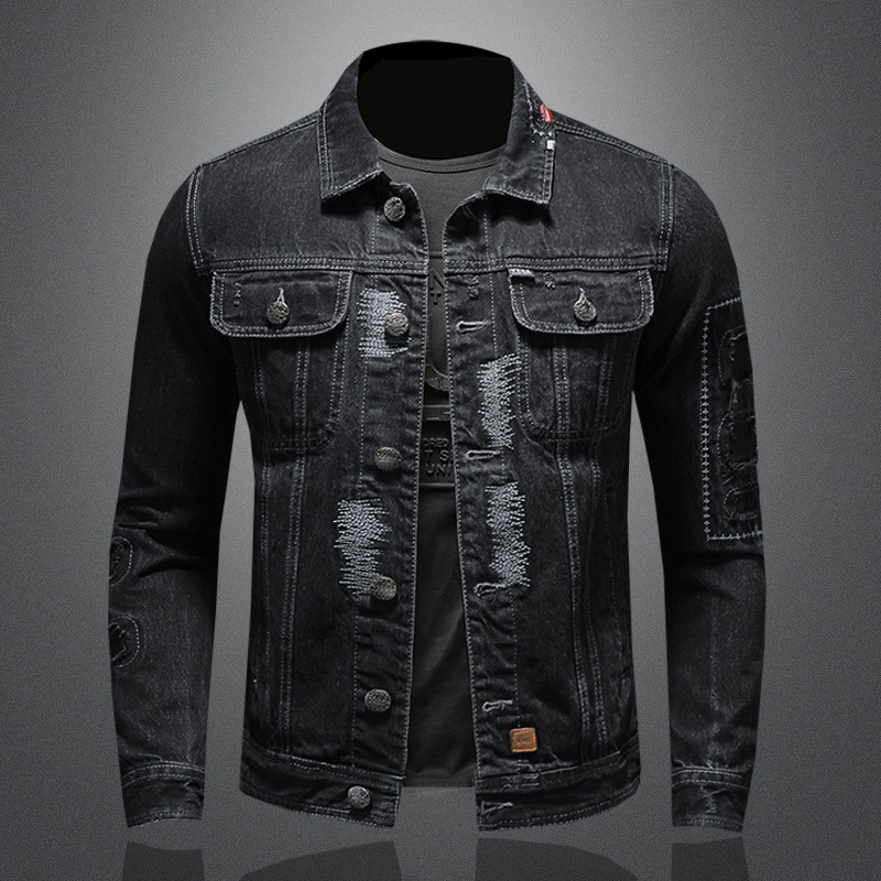 Vintage Mens Designer Jean Jackets Fashion Heavy Industry Hole Patch Mens Demin Jackets Casual Males Clothing, Retro black
Vintage Mens Designer Jean Jackets Fashion Heavy Industry Hole Patch Mens Demin Jackets Casual Males Clothing, Retro black