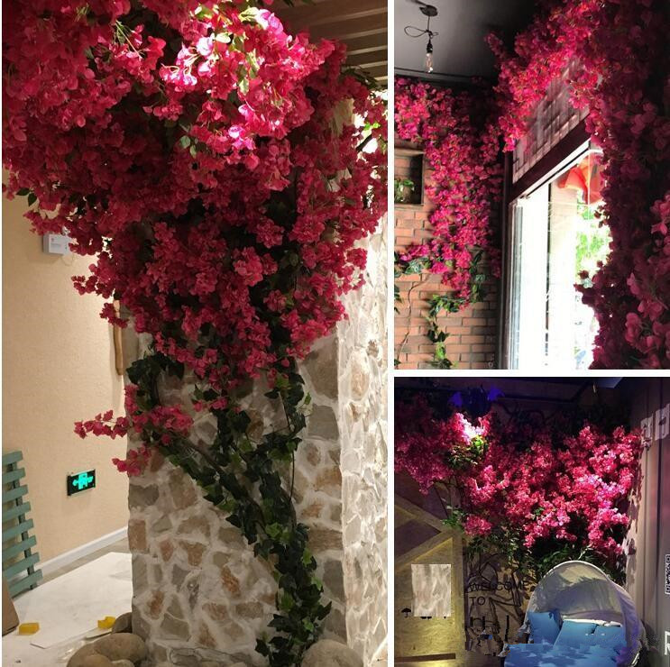 Artificial Bougainvillea Speetabilis Optional Party Garden Wedding Decoration Sakura 46Inch 120 cm Long Free Shipping