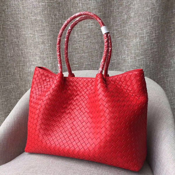 Women's classic hot tote bag. Designer handbag, leather hand-woven design. Removable liner carrier. Casual style. Travel shopping essen, Red
Women's classic hot tote bag. Designer handbag, leather hand-woven design. Removable liner carrier. Casual style. Travel shopping essen, Red