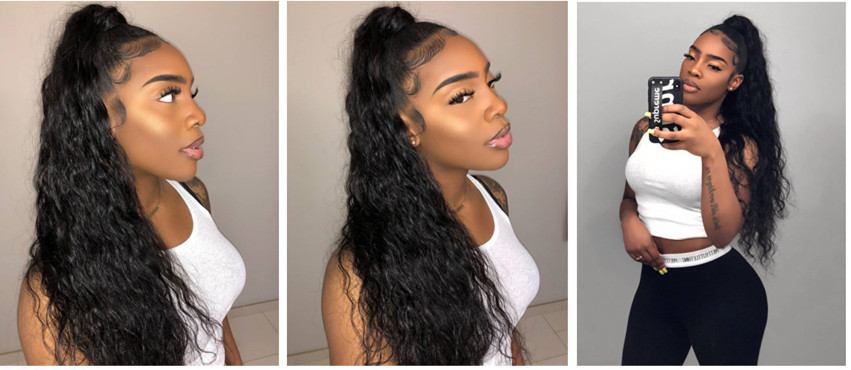 100 human Clip in Ponytail Extension Long loose wave Kinky Thick Curly Hair Fluffy Pony Tail Wrap Around ponytail hairpiece 140g