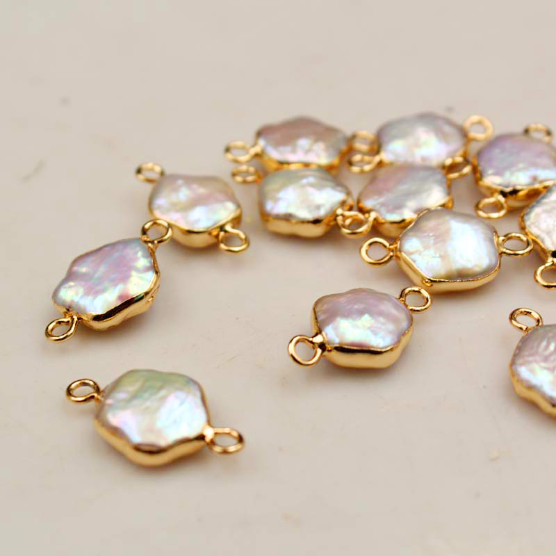 Natural freshwater shaped Baroque pearls edging rectangular drop-shaped single hanging DIY jewelry pearl accessories