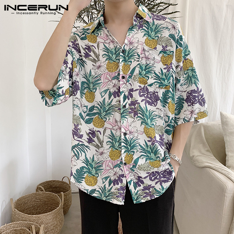 INCERUN 2020 Fashion Floral Print Shirts Men Loose Half Sleeve Chic Lapel Blouse Streetwear Casual Hawaiian Vacation Shirt -3XL, White
INCERUN 2020 Fashion Floral Print Shirts Men Loose Half Sleeve Chic Lapel Blouse Streetwear Casual Hawaiian Vacation Shirt -3XL, White