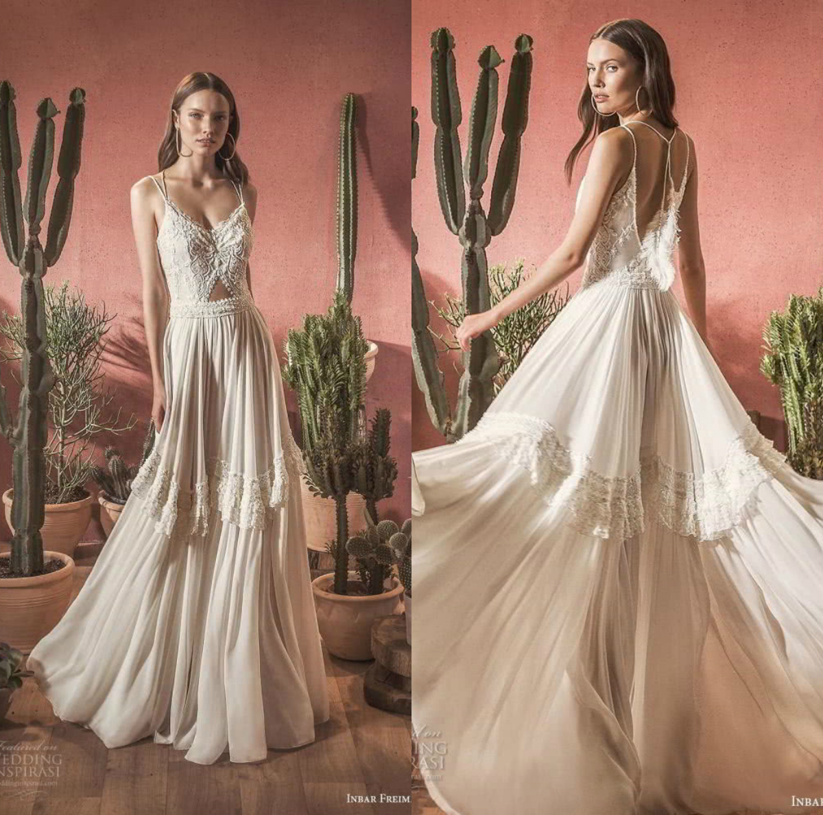Bohemian Wedding Dresses Feather 2020 Spaghetti Lace Floor Length Sexy Backless Bridal Gowns Chiffon A Line Beach Wedding Dress Boho