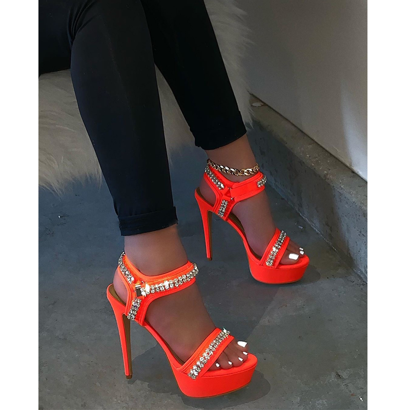 2020 New Women High Heels Sandals Summer Thick Platform Shoes Fashionable Crystal Open Toe Female Bling Sandals Plus Size 34-43, Orange
2020 New Women High Heels Sandals Summer Thick Platform Shoes Fashionable Crystal Open Toe Female Bling Sandals Plus Size 34-43, Orange
