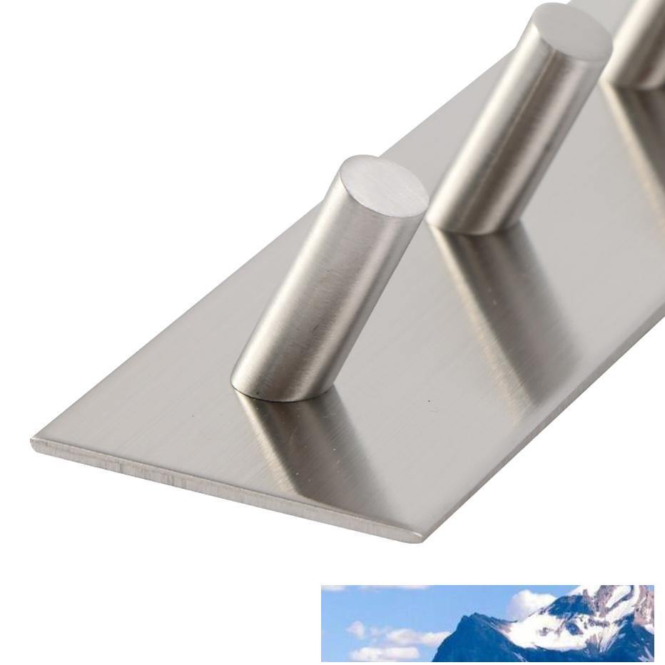2pcs 3M Self Adhesive Wall Door Back Hooks Stainless Steel Hook Wall Key Coat Bag Holder Bathroom Kitchen Rustproof Towel Hooks