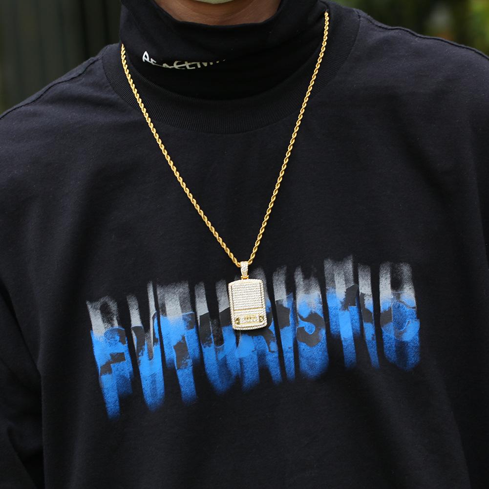 New personalized CZ Cubic Zirconia Digital Scale Pendant Necklace Mens Gold Plated Bling Hip Hop Rapper DJ Diamond Jewelry Gift For Guys