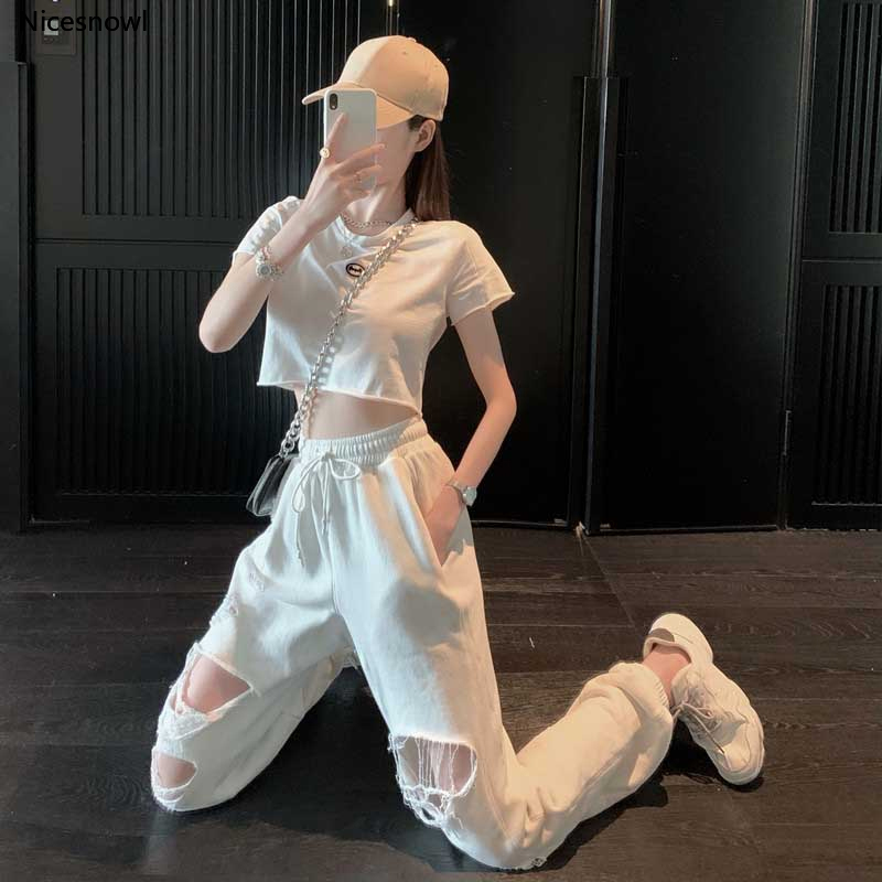 Short Navel Locomotive Short-Sleeved T-shirt Slim Hole Sports Pants Subnet Red Fashion Suit Summer Two-Piece Female, Black pant
Short Navel Locomotive Short-Sleeved T-shirt Slim Hole Sports Pants Subnet Red Fashion Suit Summer Two-Piece Female, Black pant