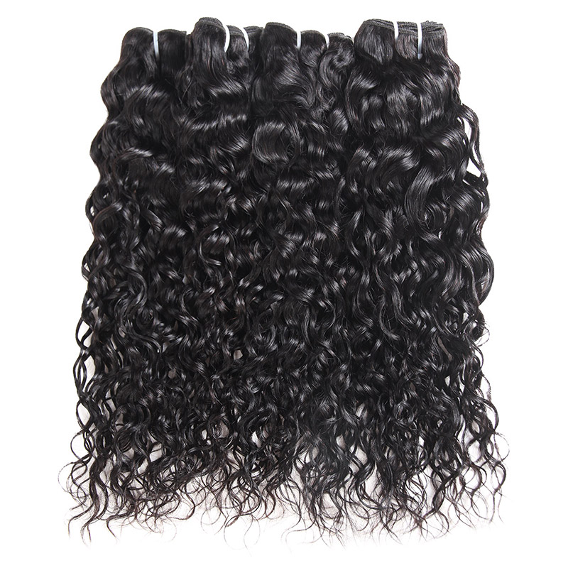 Indian Human Hair Body Loose Deep Peruvian Human Hair Bundles With Closure Brazilian Water Wave Hair Weaves 4pcs With 13*4 Lace Frontal