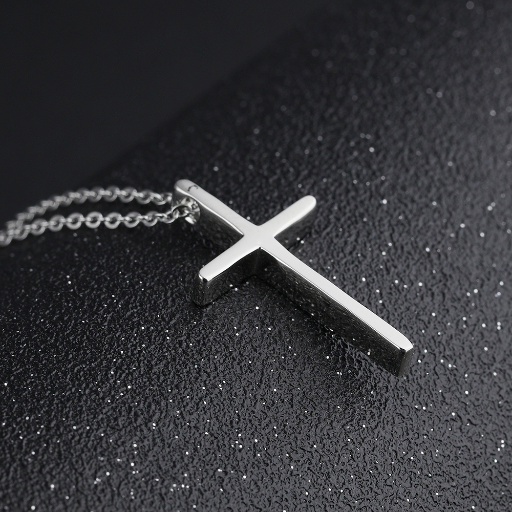 Can Lettering Cross Pendants Necklace Jewelry Stainless Steel Gold Plated Men Women Lover Gift Religious Jewelry