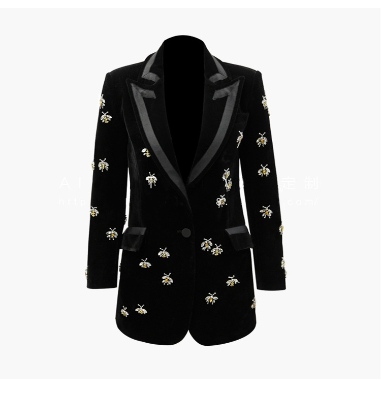 504 XXXL 2024 Summer Brand Same Style Coat Long Sleeve V Neck Button Solid Blazers Luxury Womens Clothes SANMUSEN
