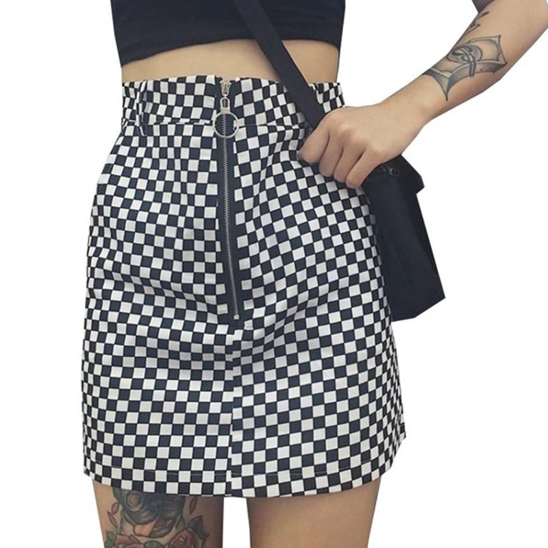 Women Summer Grid Pattern A-line High Waist Mini Fabala Short Skirt Casual, Black
Women Summer Grid Pattern A-line High Waist Mini Fabala Short Skirt Casual, Black