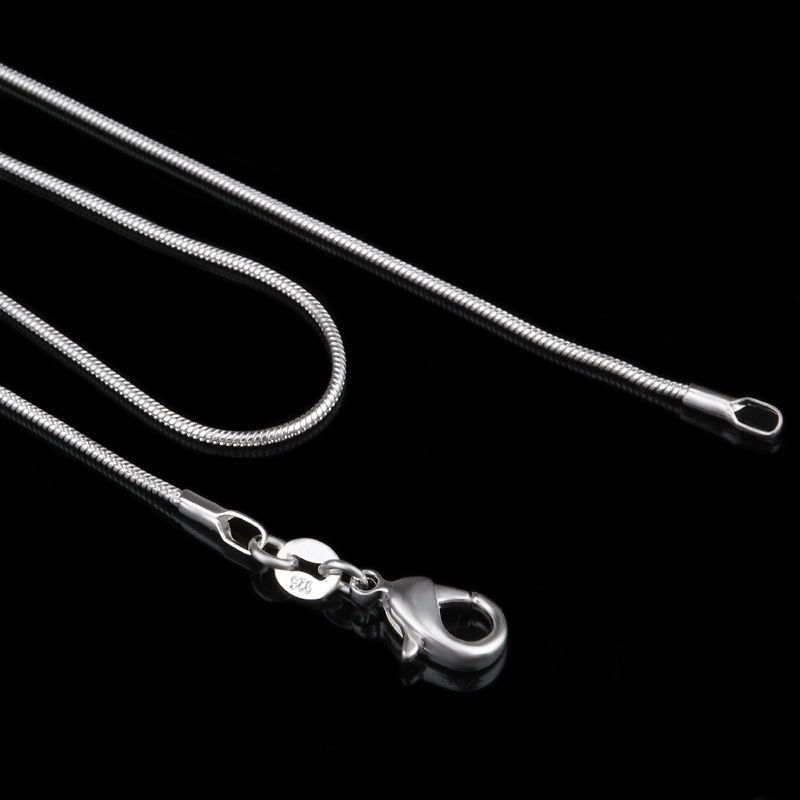 925 Sterling Silver Snake Chains 1mm Fashion Men Women Statement Necklaces Lobster Clasp Jewelry Accessories for Pendant 16 18 20 22 24 Inch