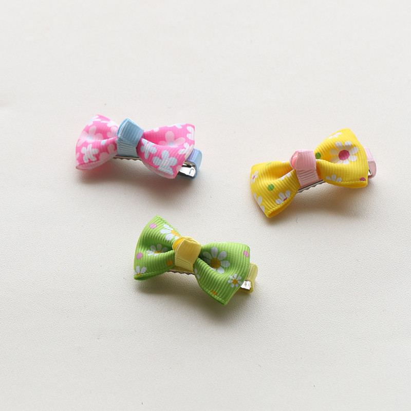cute fashion grosgrain baby small bows clips hairpins girls hair accessories children hairgrips mini headwear wholesale mix 4 pcs set