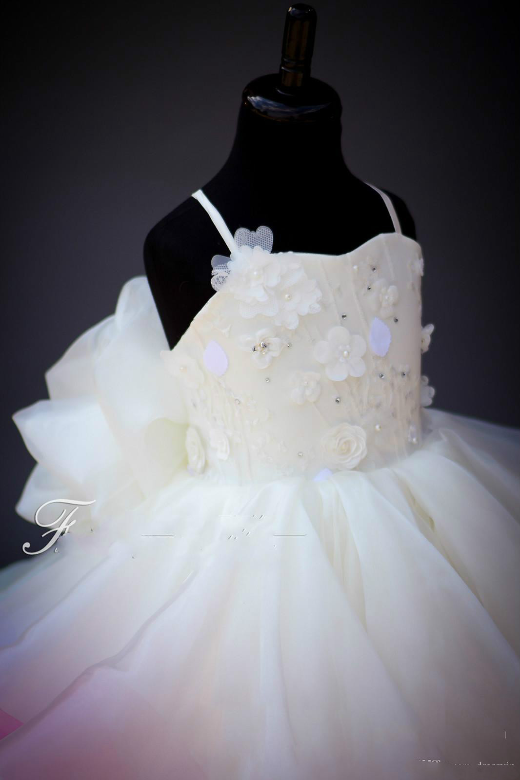 Gown Illusion Ball Wer Girls Dresses Wers Appliqued Beads Spaghetti Strap Girl Pageant Or Length Kids Prom Dress S S