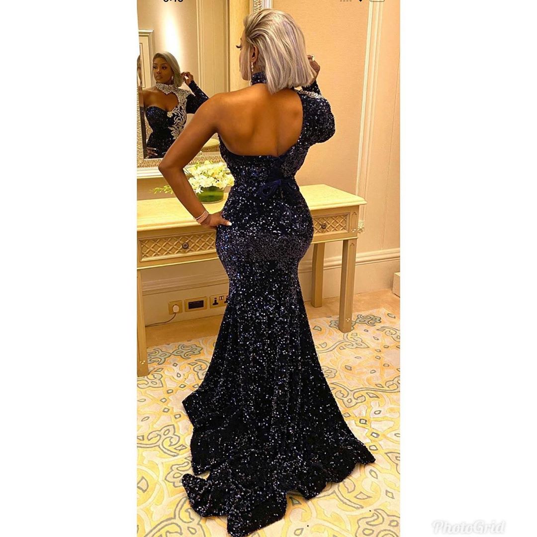 arabic aso ebi navy blue sexy evening dresses lace beaded mermaid prom dresses high split formal party second reception gowns zj332