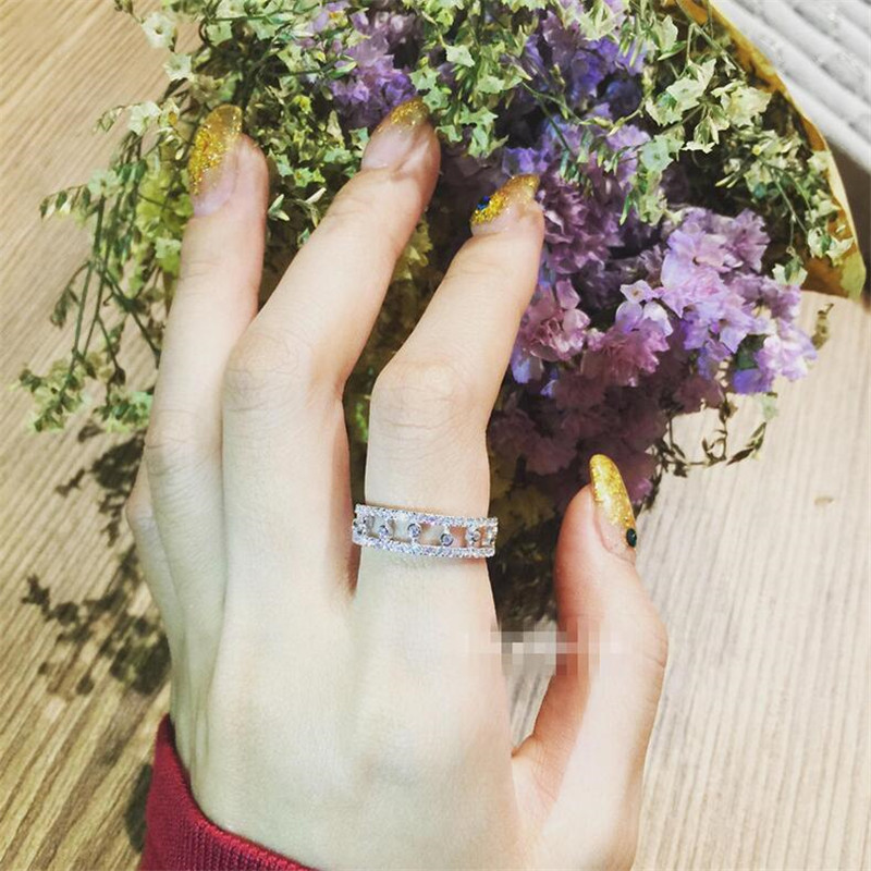 Classical Luxury Jewelry Real 925 Sterling Silver Full White Topaz CZ Diamond Pepper Party Gemstones Eternity Women Wedding Band Ring Gift