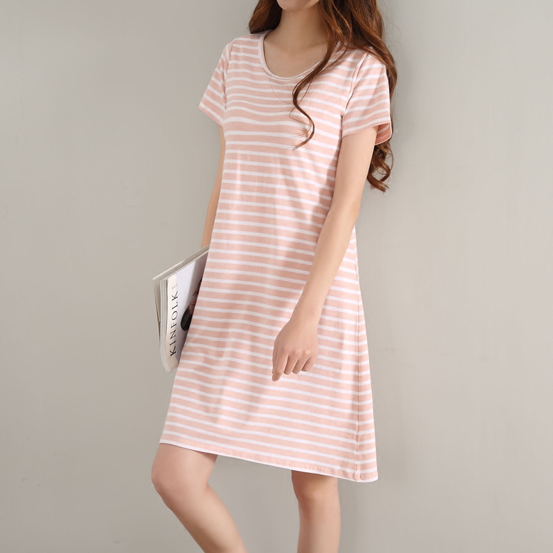 Summer cotton female Modal short-sleeved night skirt half-sleeved mid-length dress spring and autumn loose home service
Summer cotton female Modal short-sleeved night skirt half-sleeved mid-length dress spring and autumn loose home service