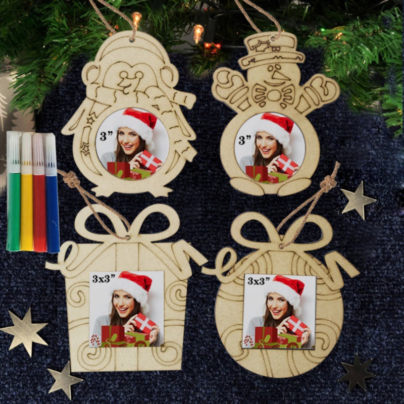 Christmas Unfinished Wooden Photo Frame Christmas Pendant Ornaments DIY Paintable Xmas Hanging Pendants Art Crafts With Painting
Christmas Unfinished Wooden Photo Frame Christmas Pendant Ornaments DIY Paintable Xmas Hanging Pendants Art Crafts With Painting