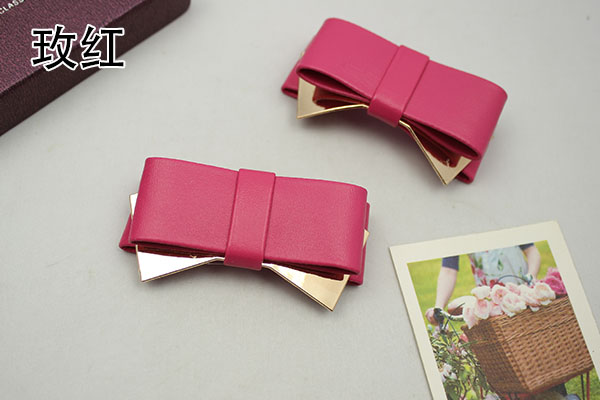 1 Pair Fashion Shoe Accessory Black Bow Leather Shoe Clips Charm Decoration For High Heels Loafer 14 Colors