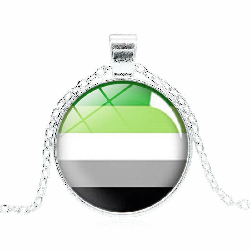 Gay Pride necklace Homosexual Time Gem Cabochon rainbow pendant necklace Fashion sweater chain accessories Free shipping
