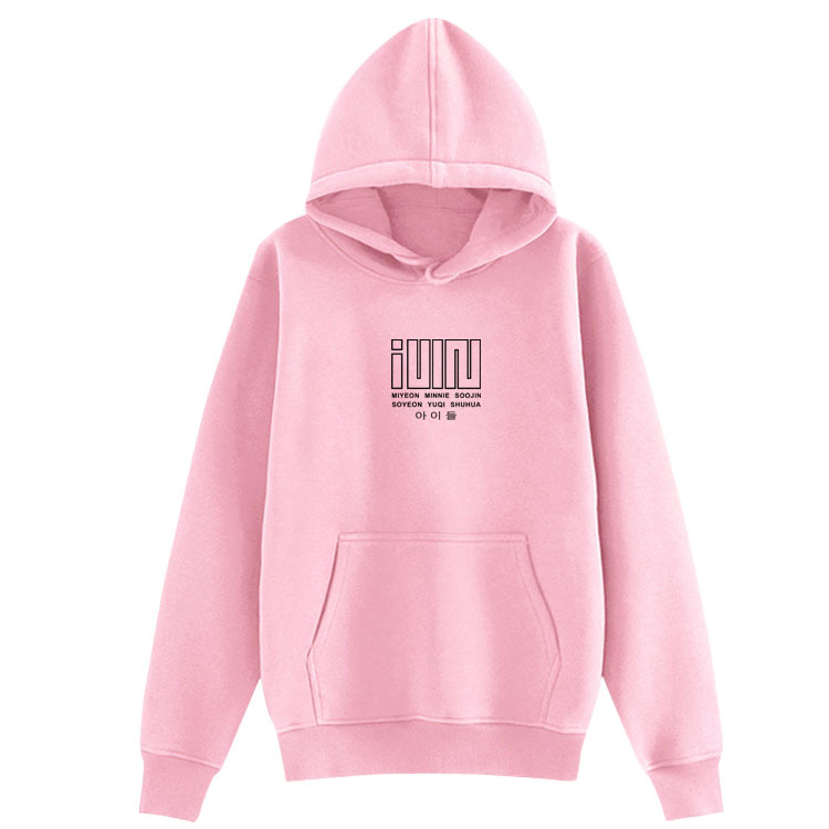 Unisex kpop (g)i-dle GIDLE album i made all member name printing pullover hoodies fleece/thin loose fashion sweatshirt T200407