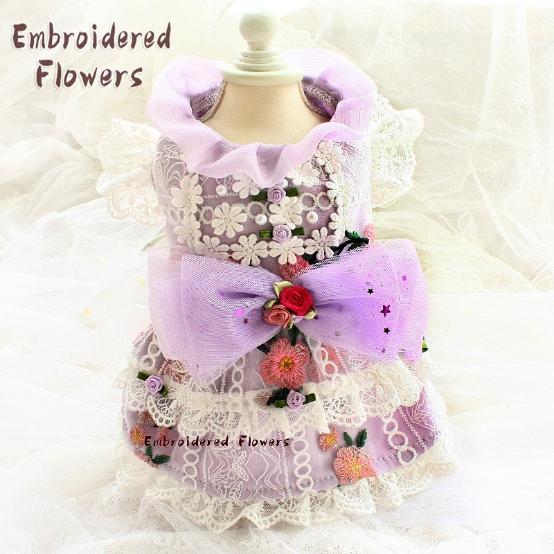 Dog clothes dog dresses pet clothing purple soft cotton lace embroidered flowers comfortable everyday out party princess dress
Dog clothes dog dresses pet clothing purple soft cotton lace embroidered flowers comfortable everyday out party princess dress