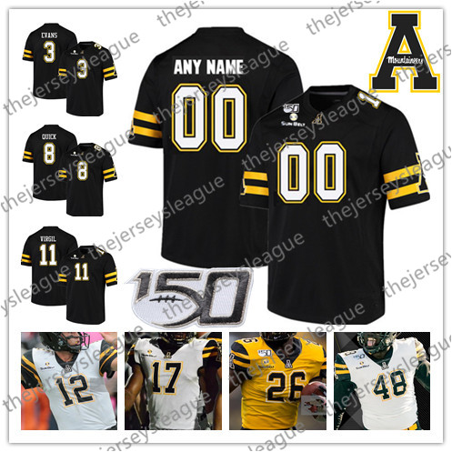 Appalachian State Mountaineers 2019 Custom Any Number Name Stitched 150TH Patch White Black Yellow #12 Zac Thomas NCAA Football Jersey
Appalachian State Mountaineers 2019 Custom Any Number Name Stitched 150TH Patch White Black Yellow #12 Zac Thomas NCAA Football Jersey