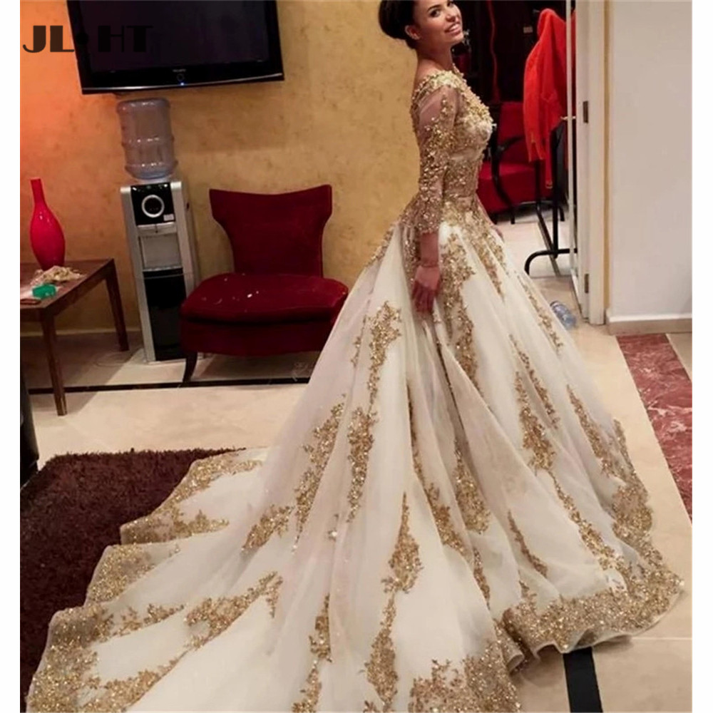 Muslim Arabic Sheer Lace Evening Dresses Gold Appliques Prom Gown Party Dress Tule 3/4 Sleeves Evening Dress for Women, Burgundy
Muslim Arabic Sheer Lace Evening Dresses Gold Appliques Prom Gown Party Dress Tule 3/4 Sleeves Evening Dress for Women, Burgundy