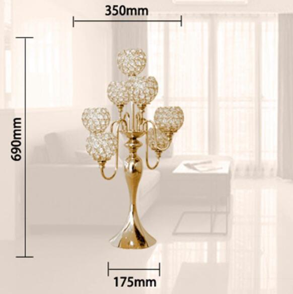 Metal Candel holder For Wedding Decoration Alloy Candlestick 7 arms Wedding Prop Candle Holders Tabletop Ornament