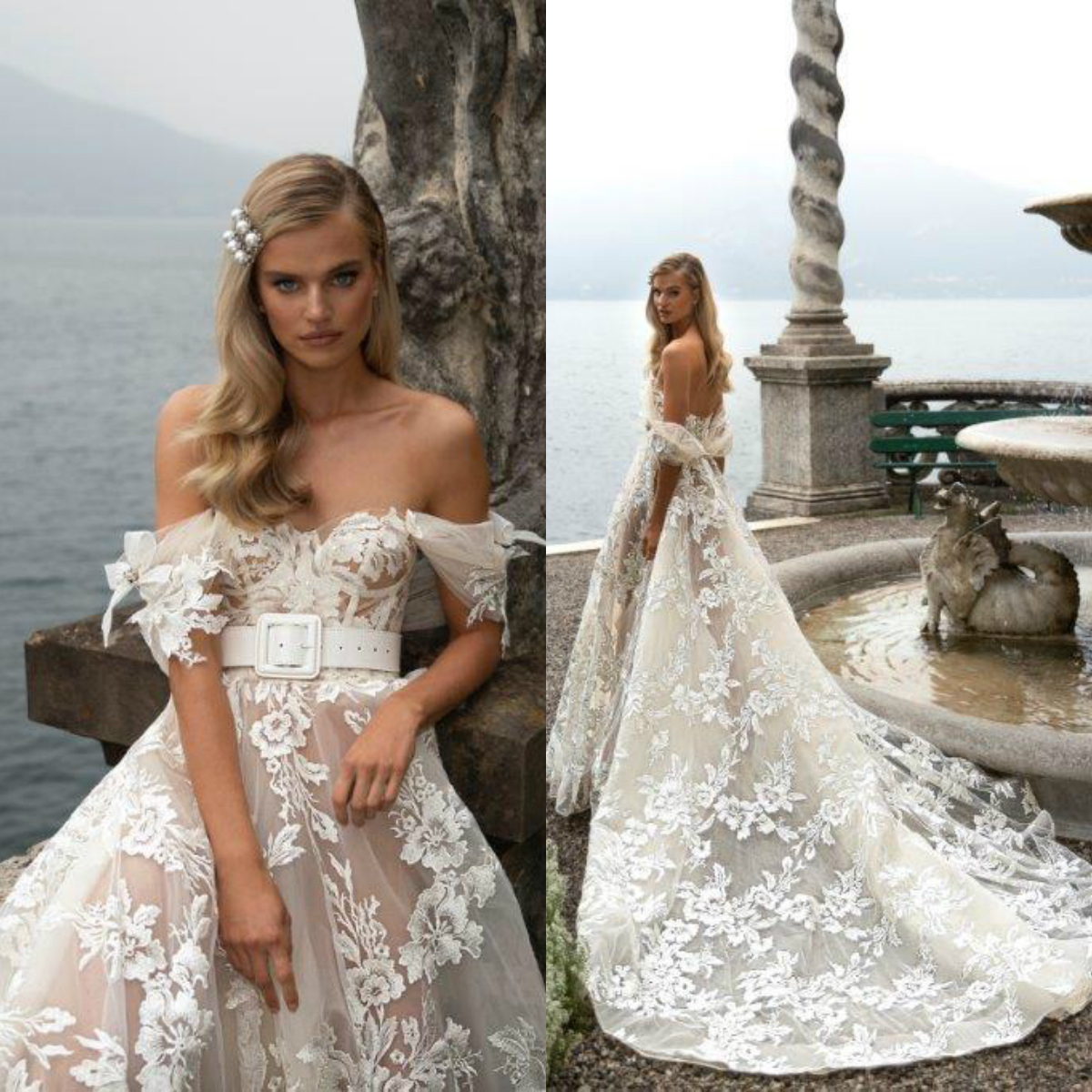 julie vino wedding dresses off the shoulder lace appliqued sweep train beach boho bridal gowns backless vestido de novia