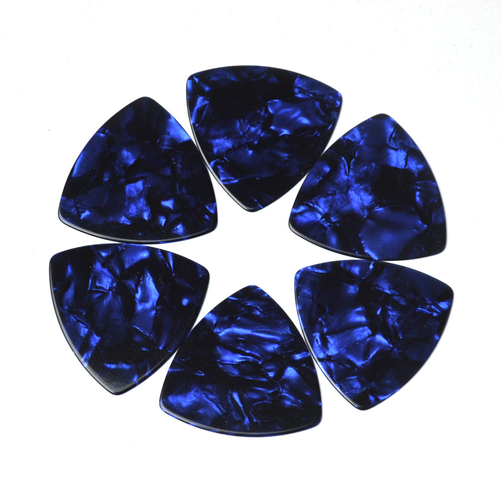 Celluloid 346 Rounded Triangle Guitar Picks 071mm 100Pcs Pearl Blue