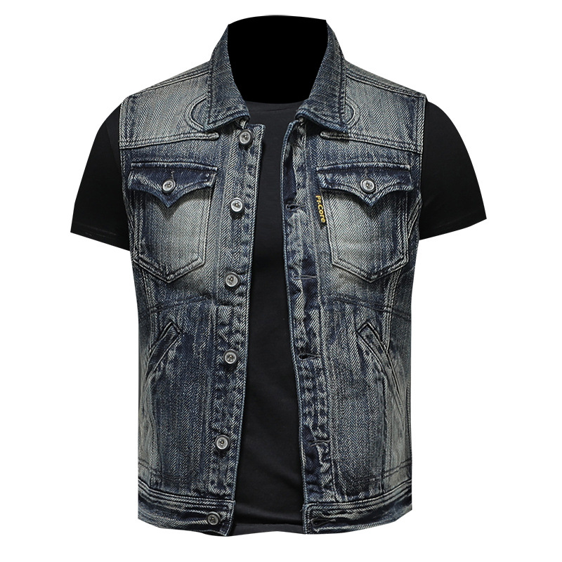 Mens Vintage Punk Vest Spring Summer Biker Motorcycle Denim Wasitcoat Men Casual Outdoors Cotton Sleevless Jean Jacket, Blue
Mens Vintage Punk Vest Spring Summer Biker Motorcycle Denim Wasitcoat Men Casual Outdoors Cotton Sleevless Jean Jacket, Blue