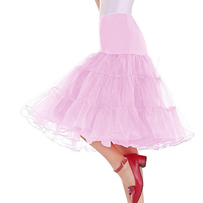 A Line Swing Tutu Skirt Women Halloween Christmas Festival School Girl Party Show Dance Plus Size M-6XL Mesh Midi Tulle Petticoat