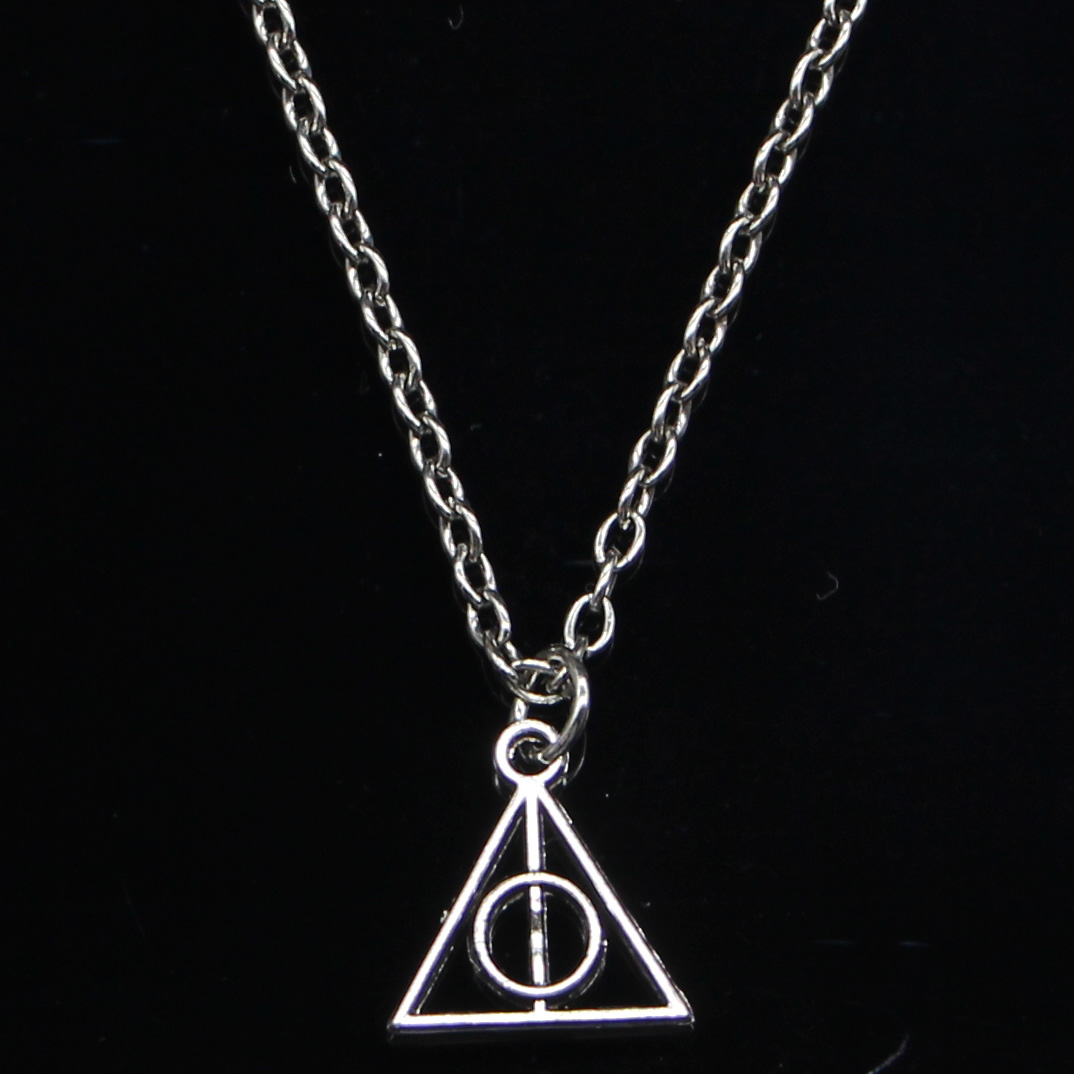 20pcs New Fashion Necklace 13x12mm deathly hallows Silver Pendants Short Long Women Men Colar Gift Jewelry Choker
20pcs New Fashion Necklace 13x12mm deathly hallows Silver Pendants Short Long Women Men Colar Gift Jewelry Choker